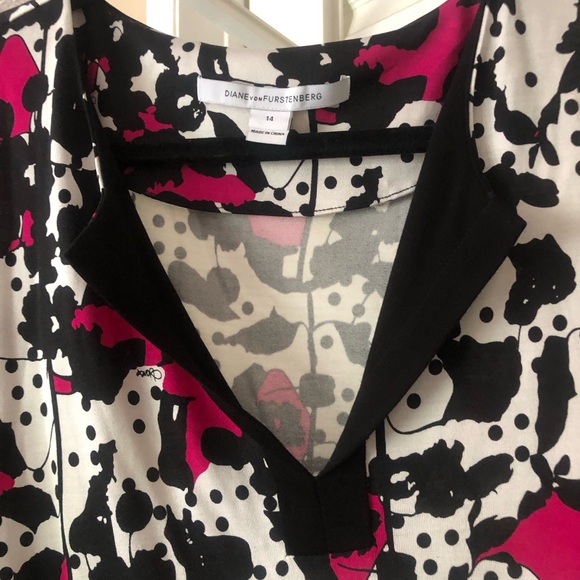 Diane von Furstenberg Silk Dress Size 14 - Picture 3 of 6